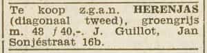 Artikel 'herenjas' uit Rotterdamsch nieuwsblad van 24 sep 1909
