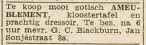 Artikel 'ameublement,' uit Rotterdamsch nieuwsblad van 24 sep 1909
