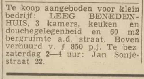 Artikel 'leeg benedenhuis,' uit Rotterdamsch nieuwsblad van 24 sep 1909
