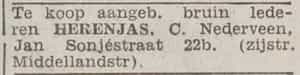 Artikel 'herenjas.' uit Rotterdamsch nieuwsblad van 24 sep 1909
