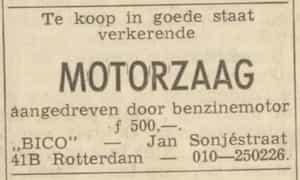Artikel 'motorzaag' uit Rotterdamsch nieuwsblad van 24 sep 1909
