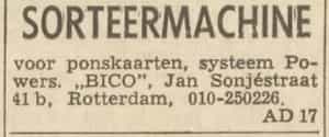Artikel 'Sorteermachine' uit Rotterdamsch nieuwsblad van 24 sep 1909
