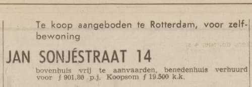 Artikel 'Te koop aangeboden te Rotterdam, voor zelfbewoning' uit Rotterdamsch nieuwsblad van 24 sep 1909
