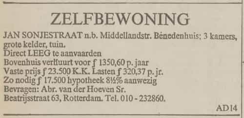 Artikel 'Zelfbewoning' uit Rotterdamsch nieuwsblad van 24 sep 1909
