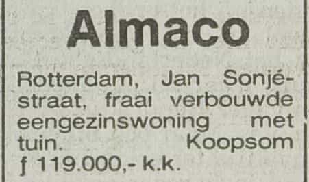 Artikel 'Almaco' uit Rotterdamsch nieuwsblad van 24 sep 1909

