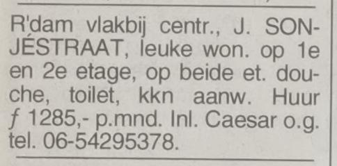 Artikel 'Jan Sonjéstraat,' uit  van  dec 
